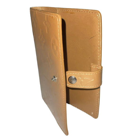 Louis Vuitton Wallet Cover Agenda Golden Brown Monogram Vernis Vintage - Picture 8 of 9